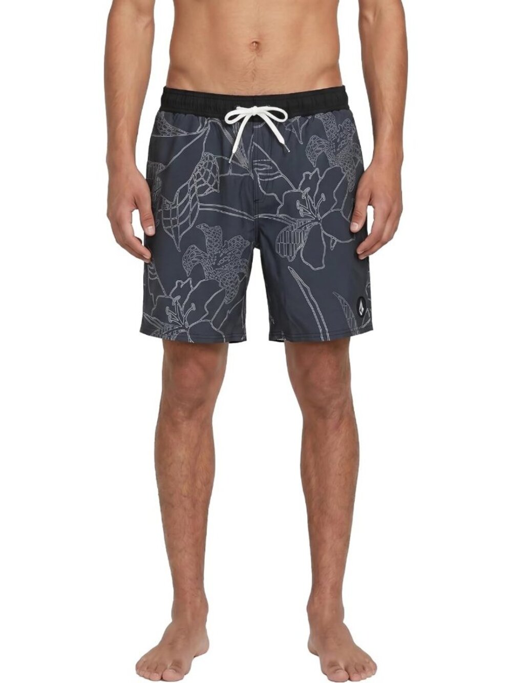 Men's 17" Quick-Dry Elastic Waist Surf Swim Trunks with Drawstring & Pocket